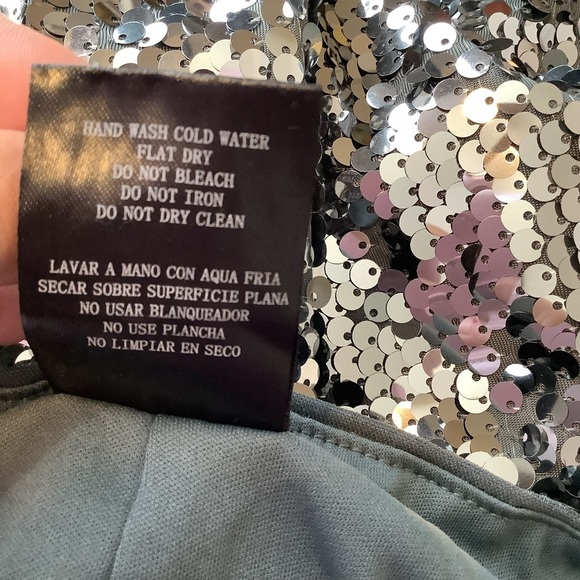 Silver Sequin Sleeveless Mini Dress - Picture 9 of 10